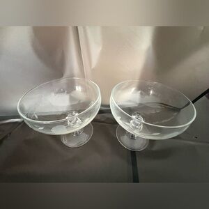 Princess House Clear Glass Compote Bowls
